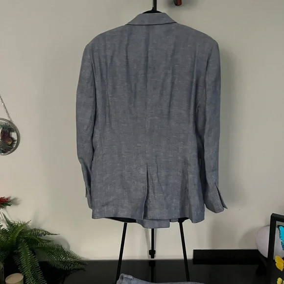 Express Light Blue Double-Breasted Suit - Picture 3 of 6